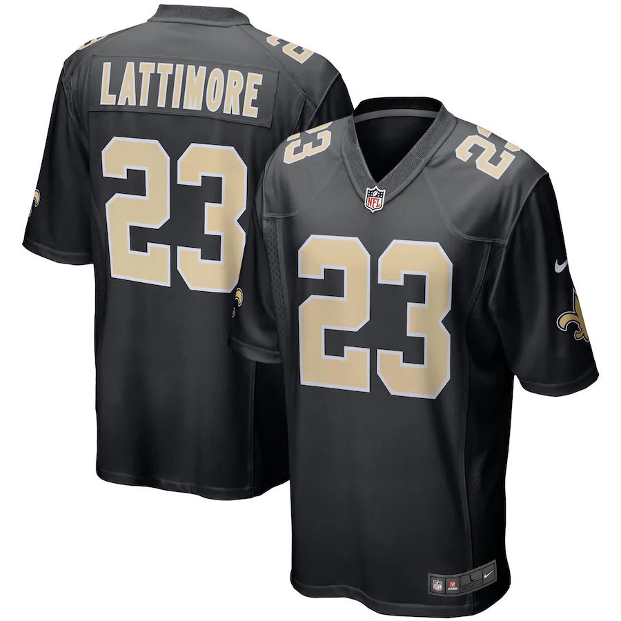 Men New Orleans Saints 23 Marshon Lattimore Nike Black Event Game NFL Jersey